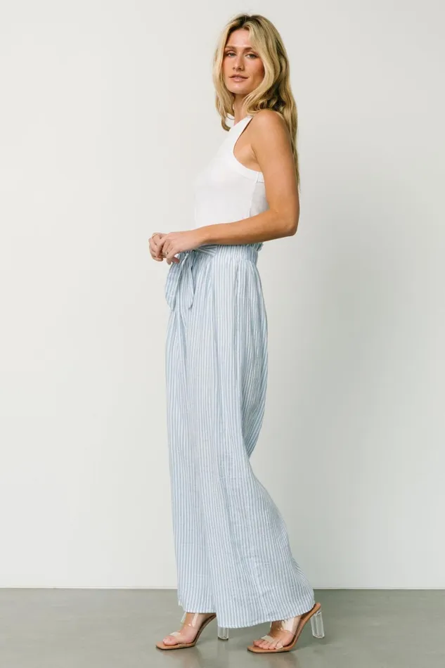 Delphi Wide Leg Pants Blue Stripe Women Baltic Born Pants Delphi Wide Leg Pants Blue Stripe Women Baltic Born Pants