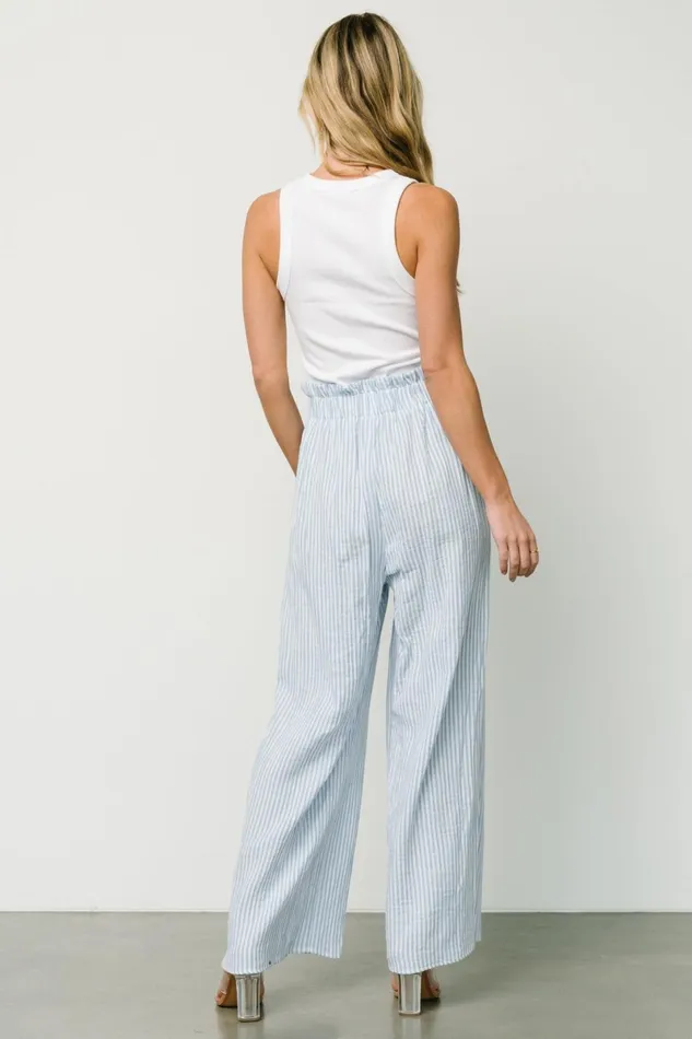 Delphi Wide Leg Pants Blue Stripe Women Baltic Born Pants Delphi Wide Leg Pants Blue Stripe Women Baltic Born Pants