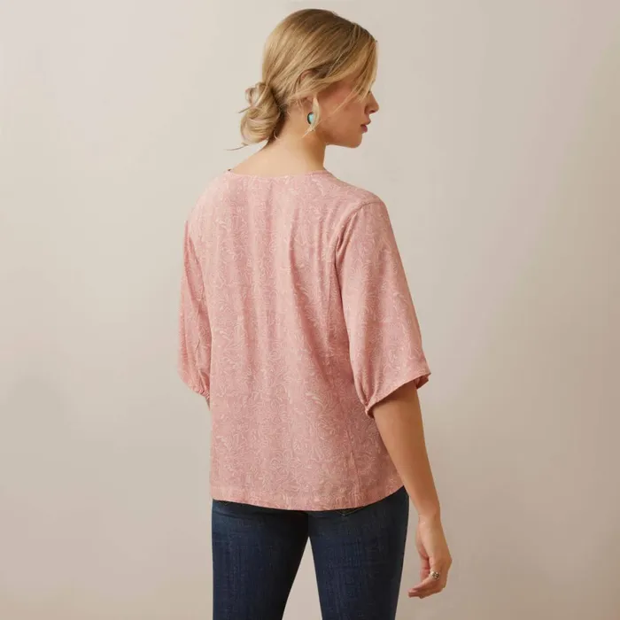 Desert Dreams Top Island Blush Tooled Print Women Ariat TShirts and Tops Desert Dreams Top Island Blush Tooled Print Women Ariat TShirts and Tops