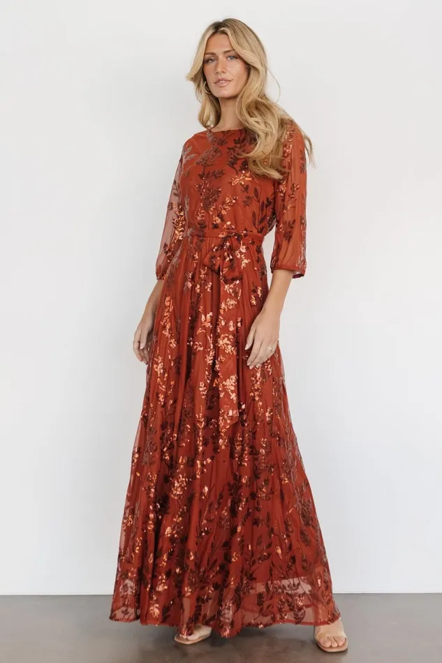 Destiny Sequin Maxi Dress Cinnamon Women Baltic Born Embellished Sequin Destiny Sequin Maxi Dress Cinnamon Women Baltic Born Embellished Sequin