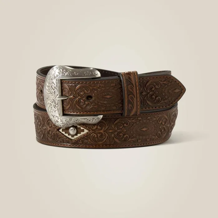 Diamond Medallion Belt Tan Men Ariat Belts