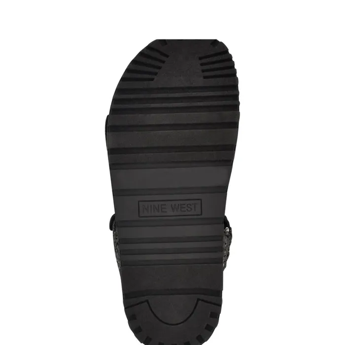 Dinrah Footbed Sandals Black Women Nine West Flats Dinrah Footbed Sandals Black Women Nine West Flats
