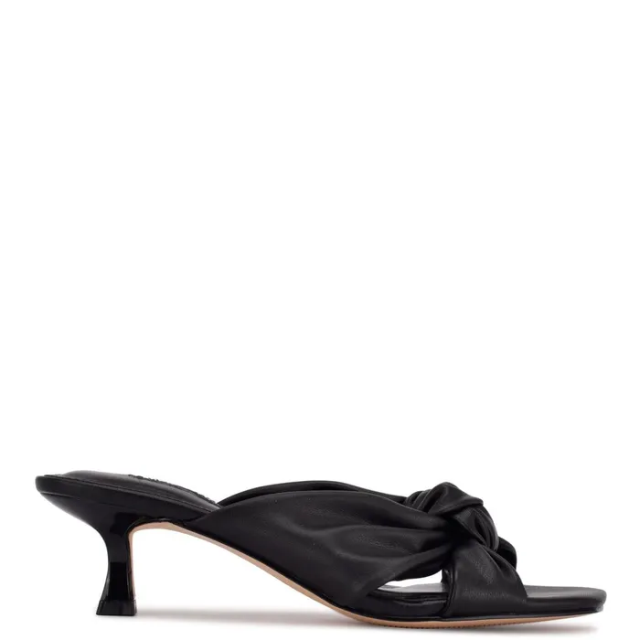 Dipa Heeled Slide Sandals Black Women Nine West Low Heel