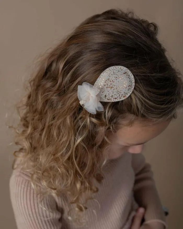 Donsje Amsterdam Accessories Baby Alja Clip Cream Metallic Suede