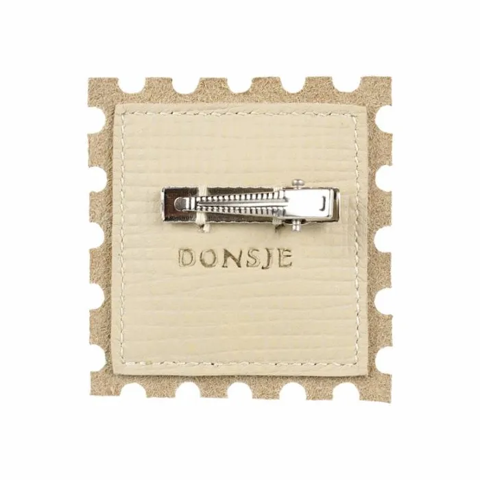 Donsje Amsterdam Accessories Baby Guar Clip Cream Scored Leather