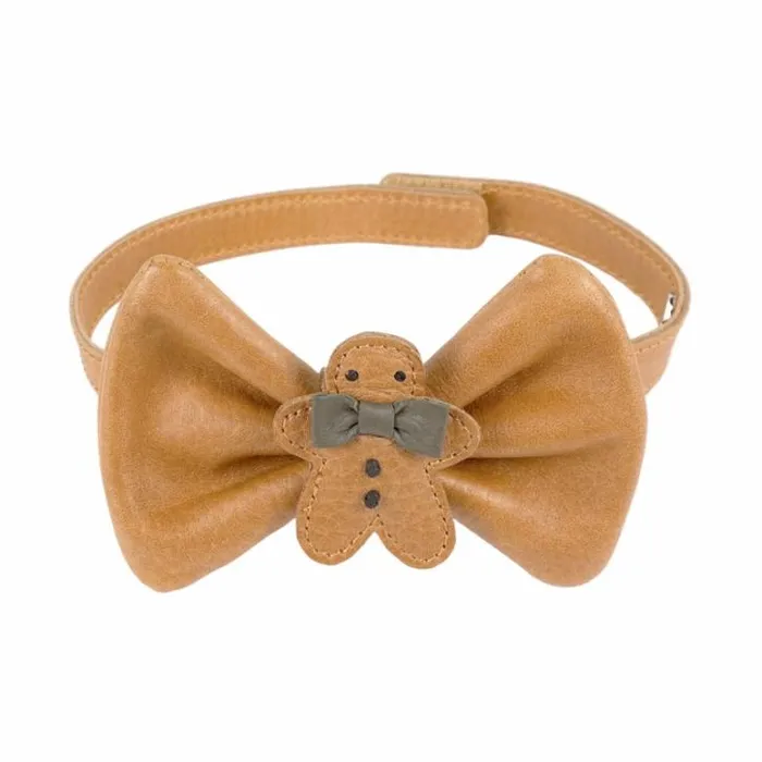 Donsje Amsterdam Accessories Baby Jery Bow Tie Toast Grain Leather