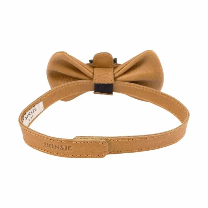 Donsje Amsterdam Accessories Baby Jery Bow Tie Toast Grain Leather
