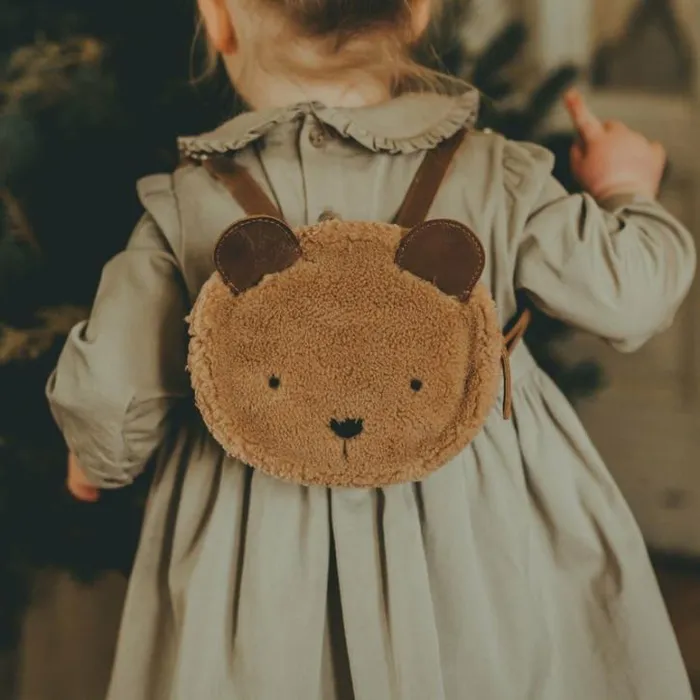Donsje Amsterdam Accessories Baby Pugi Backpack Light Maple Curly Faux Fur