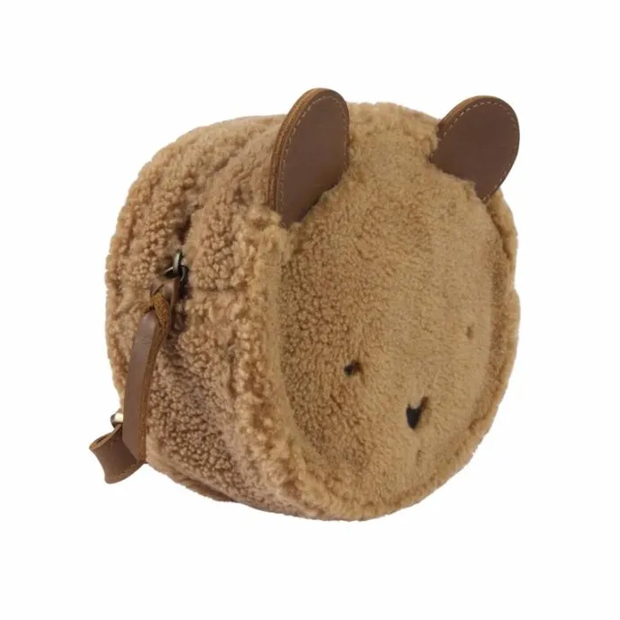 Donsje Amsterdam Accessories Baby Pugi Backpack Light Maple Curly Faux Fur