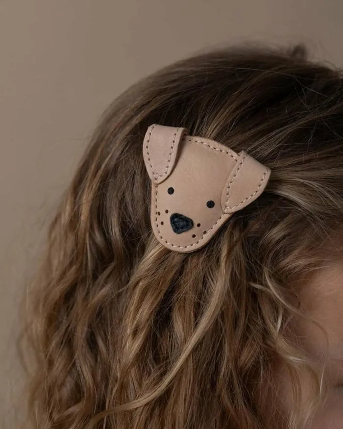 Donsje Amsterdam Accessories Baby Qosy Classic Hairclip Light Rust Leather