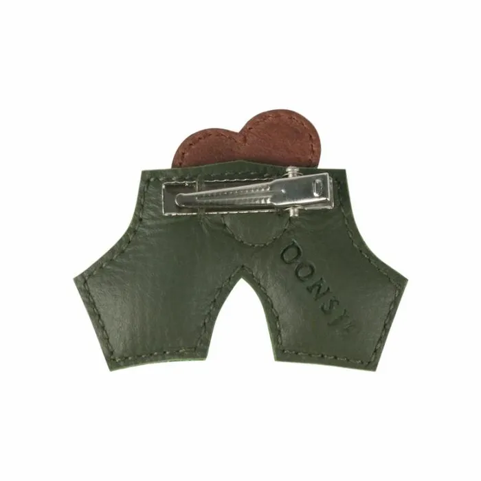 Donsje Amsterdam Accessories Baby Wonda Hairclip Olive Leather