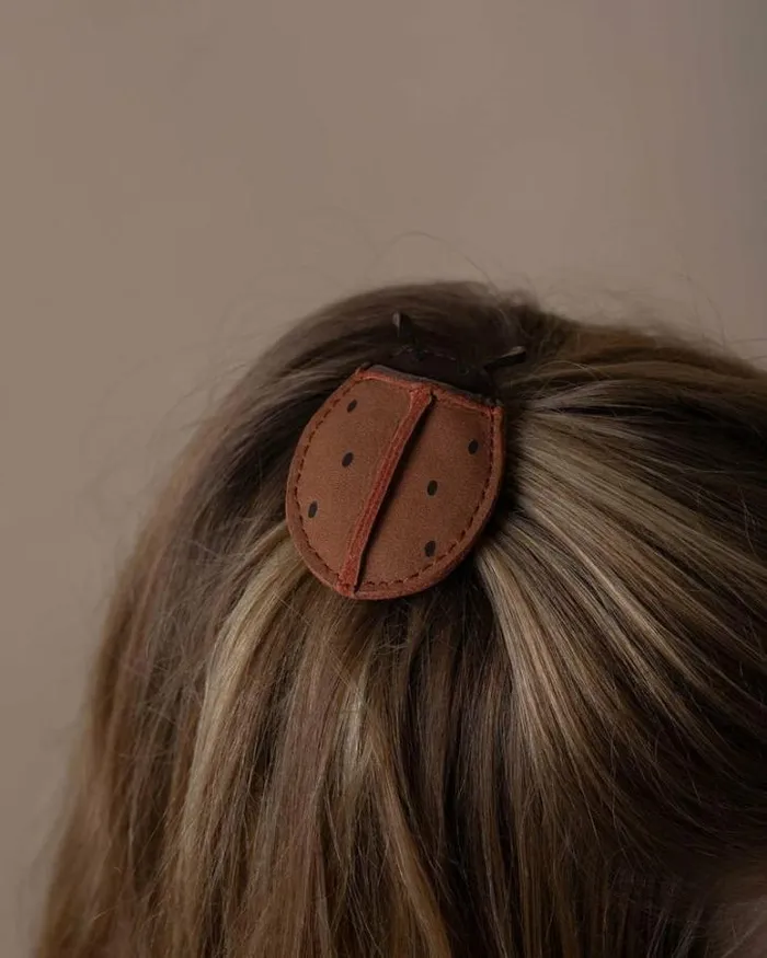 Donsje Amsterdam Accessories Baby Zaza Sky Hairclip Walnut Nubuck