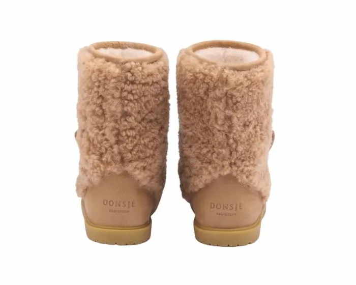 Donsje Amsterdam Animal Styles Girls Irfi Boots Beige Curly Sheep Wool