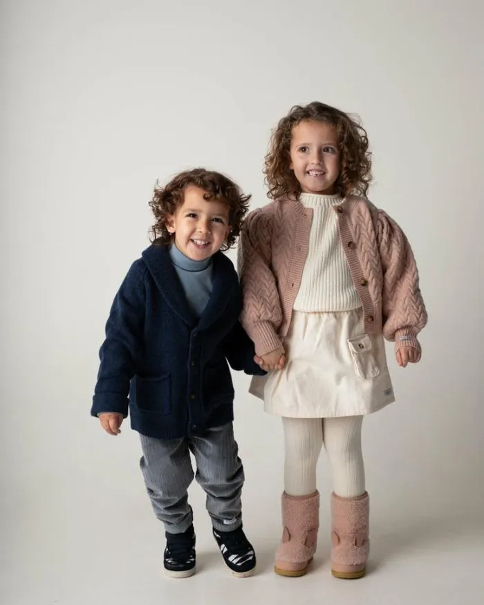 Donsje Amsterdam Animal Styles Girls Irfi Boots Vintage Pink Sheep Wool