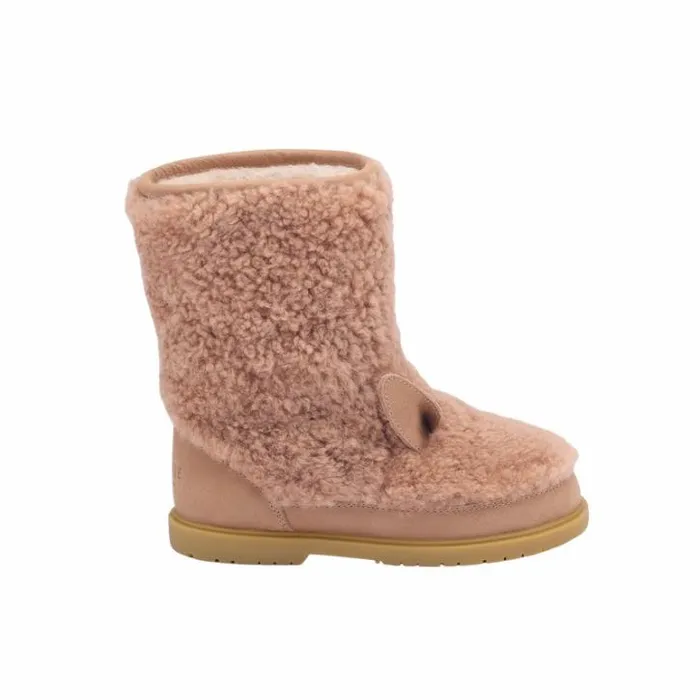 Donsje Amsterdam Animal Styles Girls Irfi Boots Vintage Pink Sheep Wool