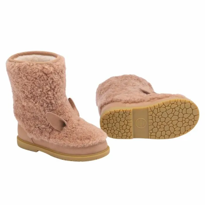 Donsje Amsterdam Animal Styles Girls Irfi Boots Vintage Pink Sheep Wool