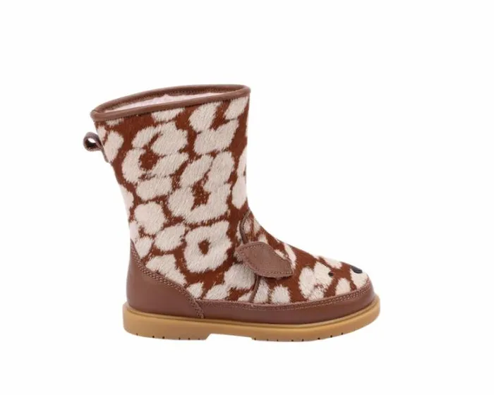 Donsje Amsterdam Animal Styles Girls Wadudu Exclusive Boots Brown Spotted Cow Hair