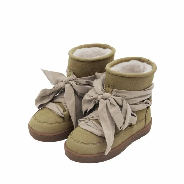 Donsje Amsterdam Ankle Boots Girls Ganza Boots Sage Betting Leather