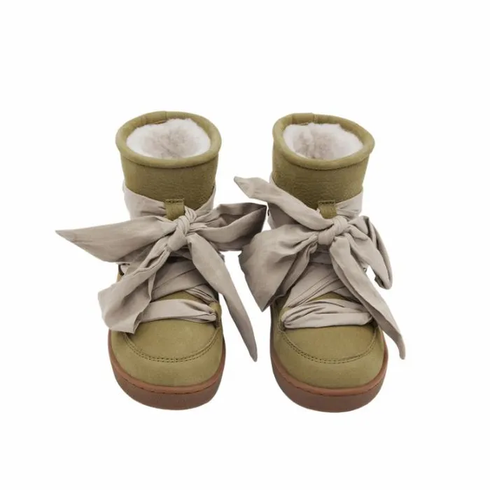 Donsje Amsterdam Ankle Boots Girls Ganza Boots Sage Betting Leather