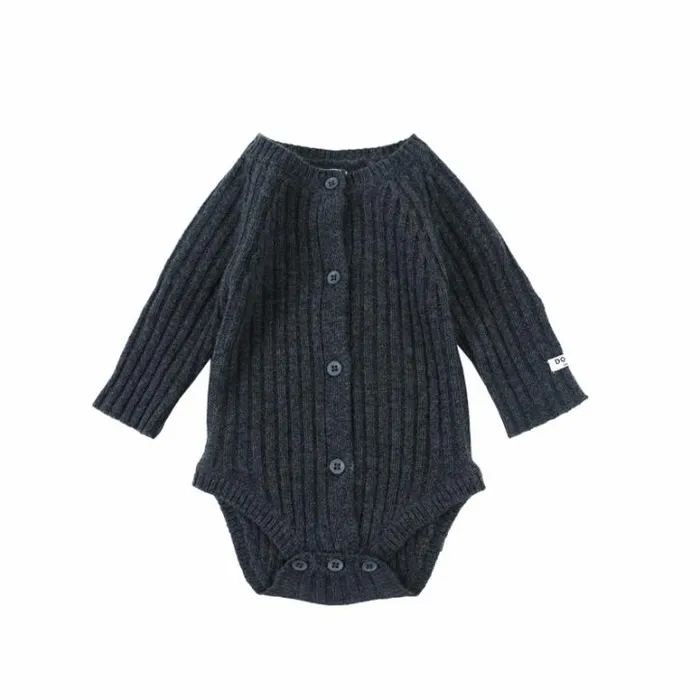 Donsje Amsterdam Bodysuits and Playsuits Baby Kees Merino Wool Romper Dark Navy Melange