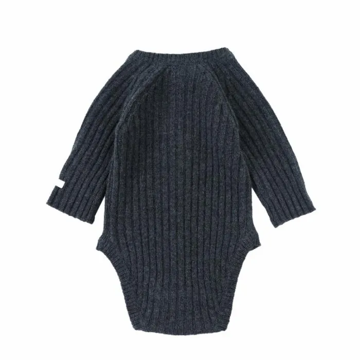 Donsje Amsterdam Bodysuits and Playsuits Baby Kees Merino Wool Romper Dark Navy Melange
