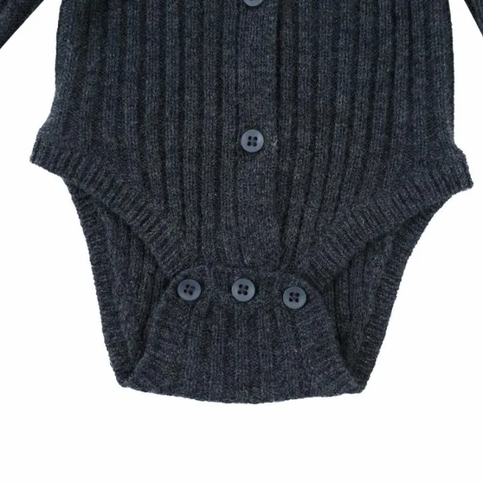 Donsje Amsterdam Bodysuits and Playsuits Baby Kees Merino Wool Romper Dark Navy Melange