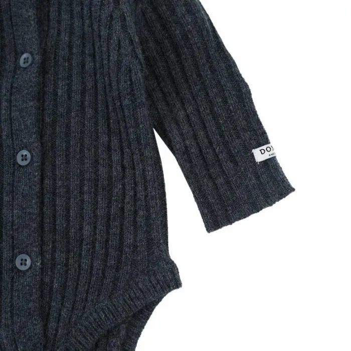 Donsje Amsterdam Bodysuits and Playsuits Baby Kees Merino Wool Romper Dark Navy Melange
