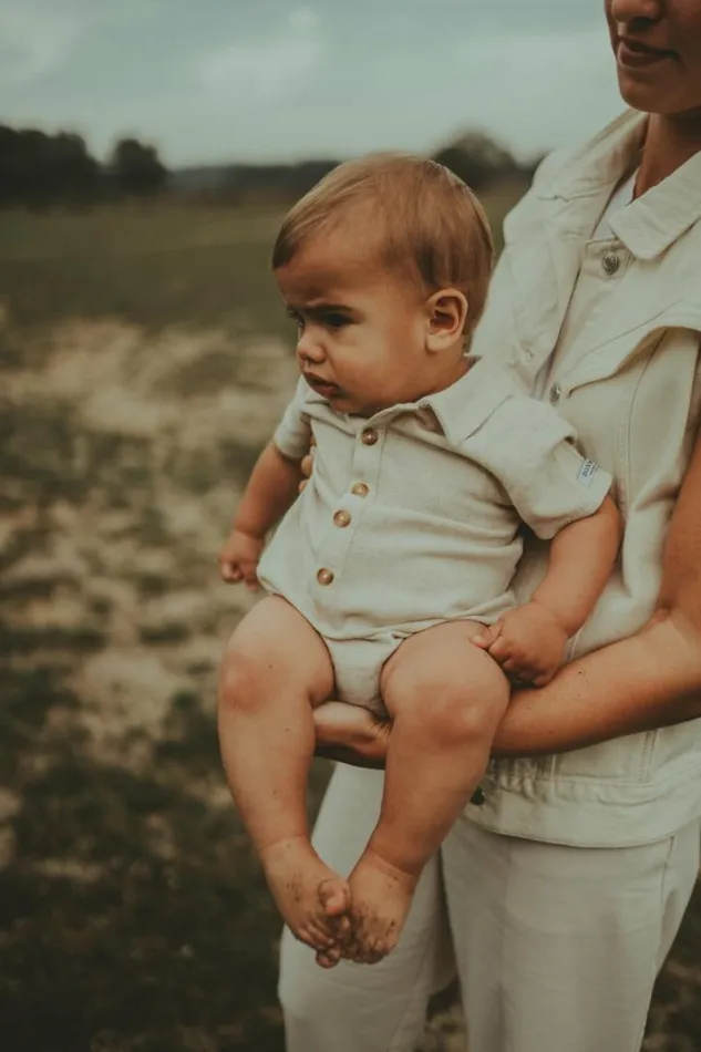 Donsje Amsterdam Bodysuits and Playsuits Baby Ulec Romper Birch Melange