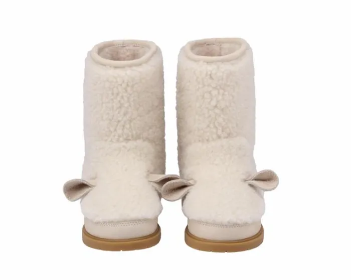 Donsje Amsterdam Boots Boys Irfi Off White Curly Sheep Wool