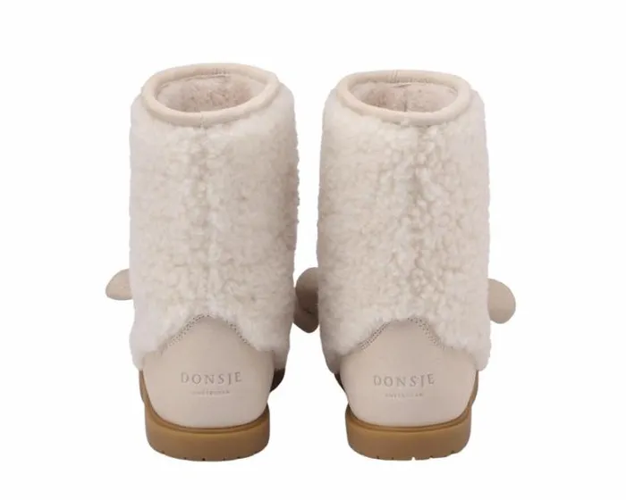 Donsje Amsterdam Boots Boys Irfi Off White Curly Sheep Wool