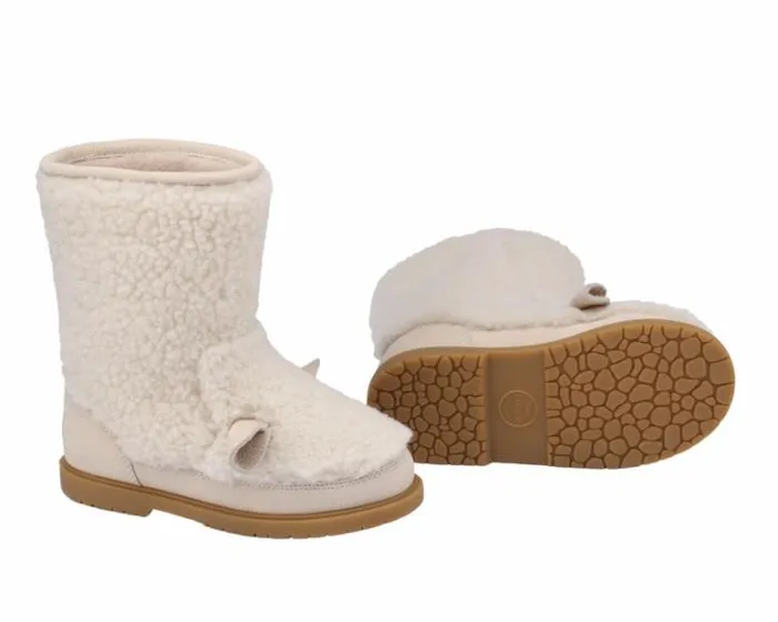 Donsje Amsterdam Boots Boys Irfi Off White Curly Sheep Wool