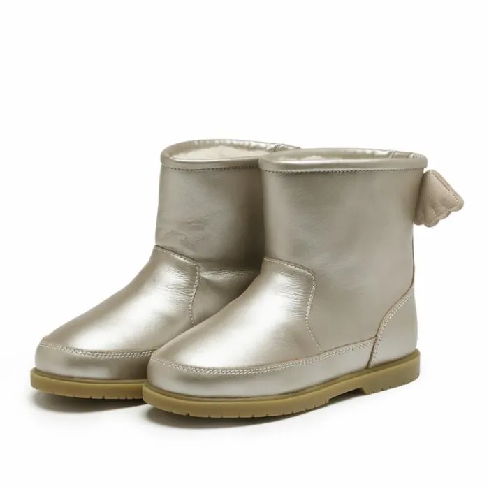 Donsje Amsterdam Boots Girls Angela Boots Off White Metallic Leather