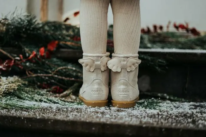 Donsje Amsterdam Boots Girls Angela Boots Off White Metallic Leather