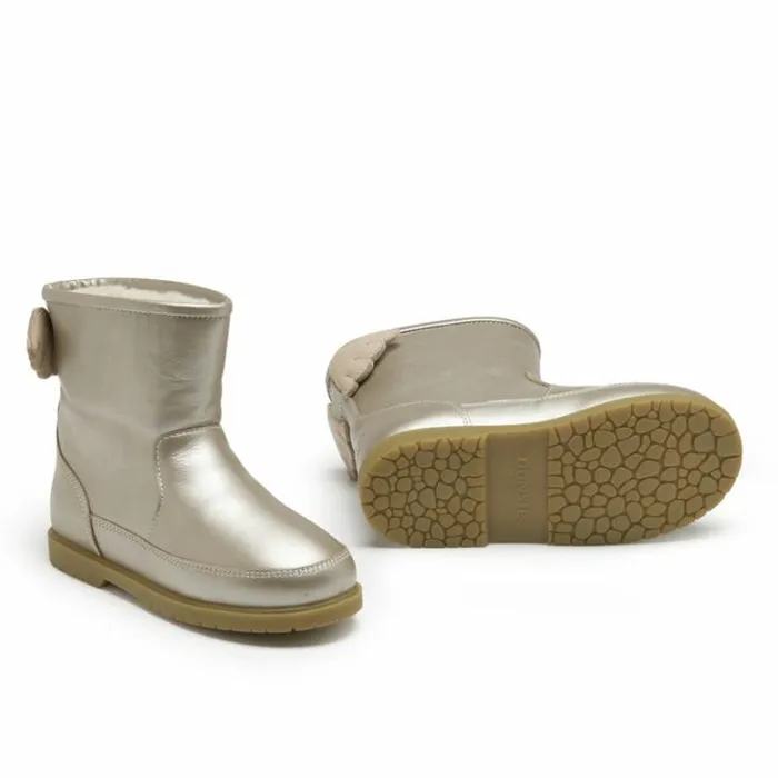 Donsje Amsterdam Boots Girls Angela Boots Off White Metallic Leather