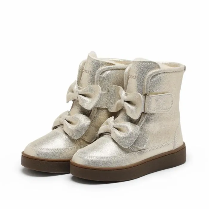 Donsje Amsterdam Boots Girls Isa Exclusive Boots Silver Metallic Leather