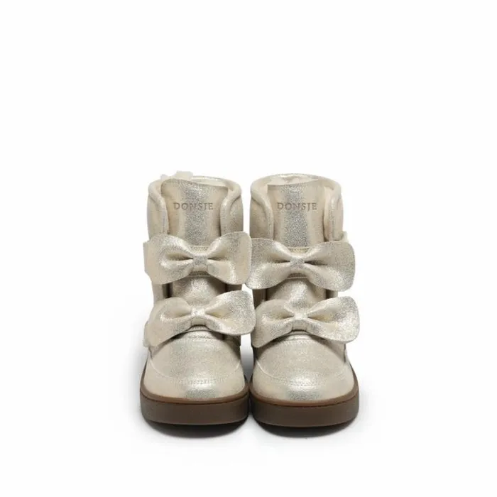 Donsje Amsterdam Boots Girls Isa Exclusive Boots Silver Metallic Leather