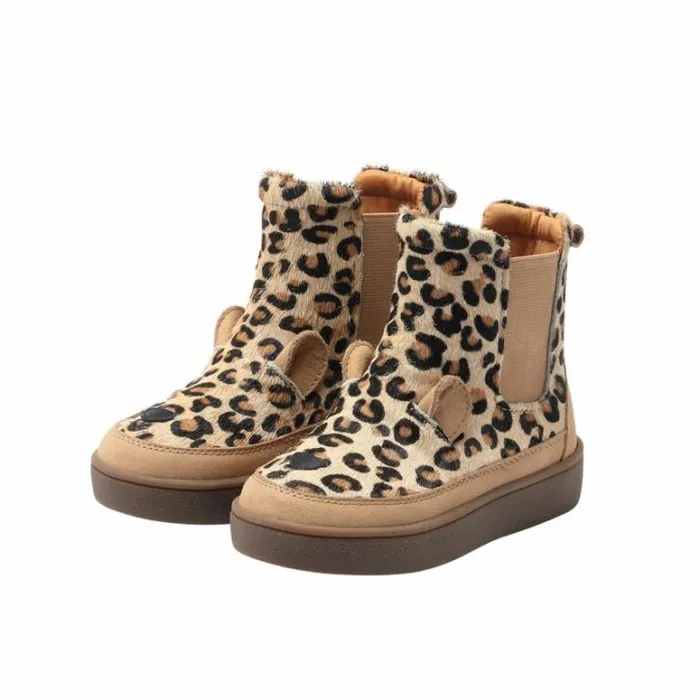 Donsje Amsterdam Boots Girls Thuru Exclusive Leopard Spotted Cow Hair