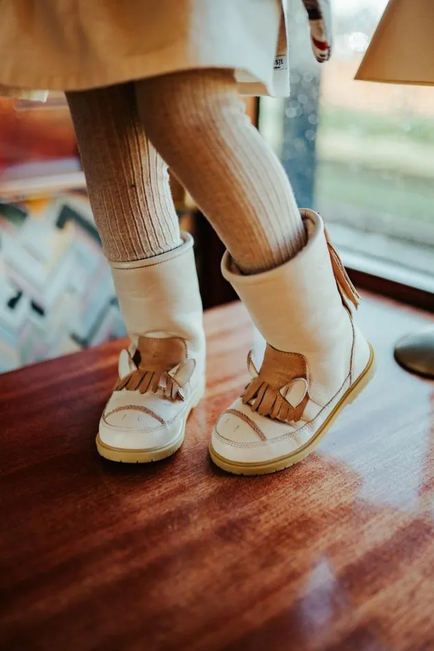 Donsje Amsterdam Boots Girls Wadudu Special Boots Ivory Leather