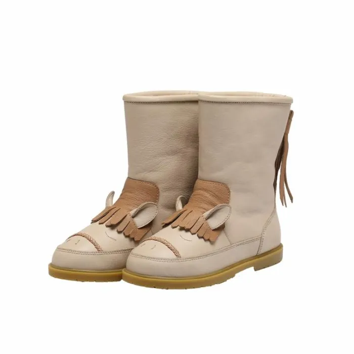 Donsje Amsterdam Boots Girls Wadudu Special Boots Ivory Leather