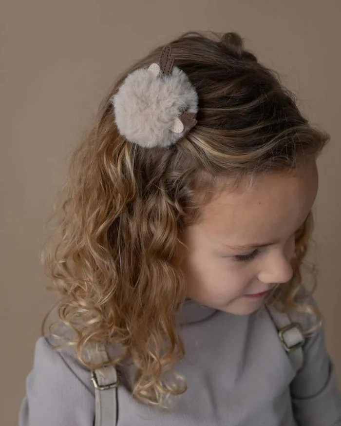 Donsje Amsterdam Clips Boys Ploto Hairclip Light Beige Soft Faux Fur