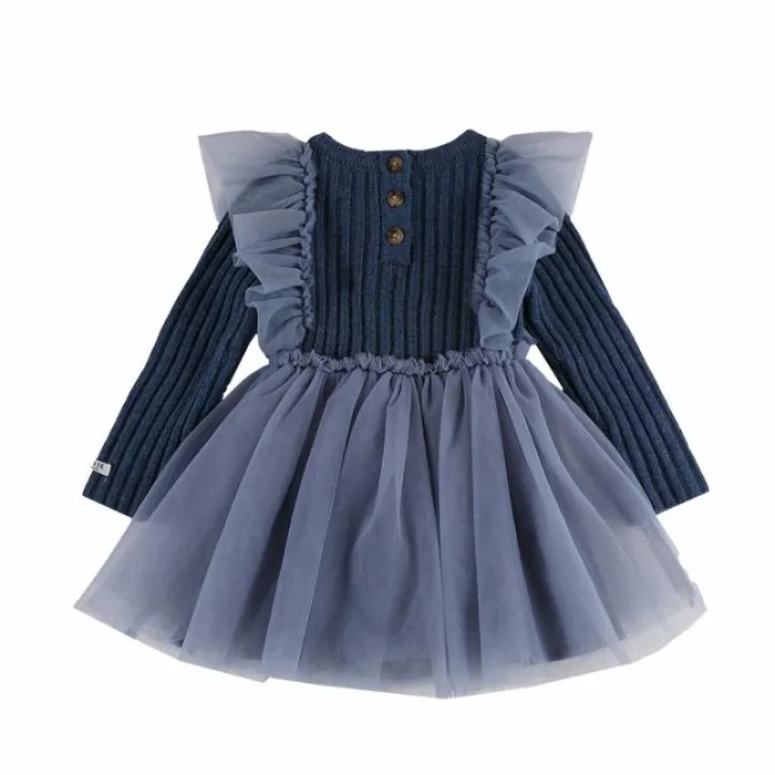 Donsje Amsterdam Dresses and Skirts Girls Bilie Dress Royal Blue Melange