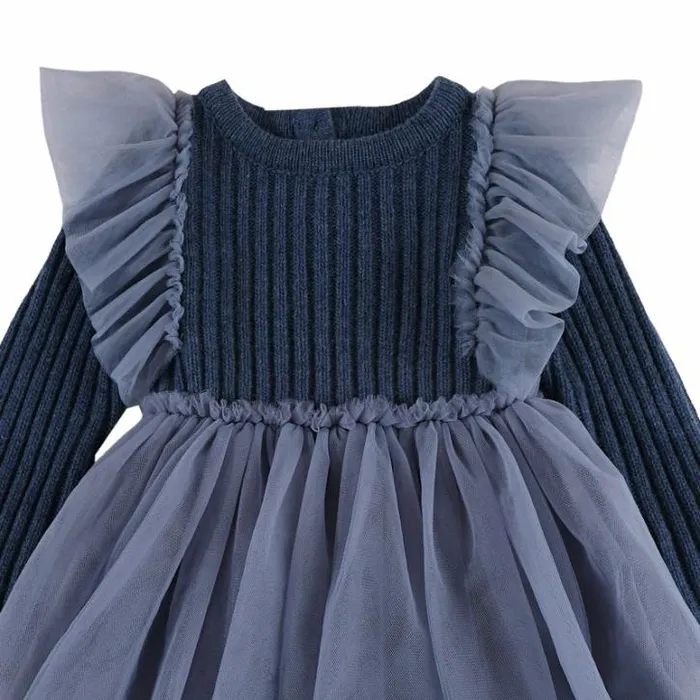 Donsje Amsterdam Dresses and Skirts Girls Bilie Dress Royal Blue Melange