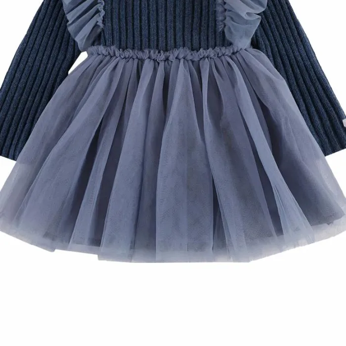 Donsje Amsterdam Dresses and Skirts Girls Bilie Dress Royal Blue Melange