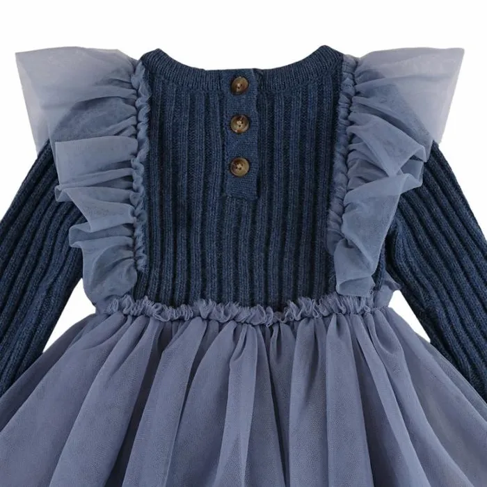 Donsje Amsterdam Dresses and Skirts Girls Bilie Dress Royal Blue Melange