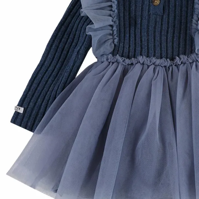 Donsje Amsterdam Dresses and Skirts Girls Bilie Dress Royal Blue Melange