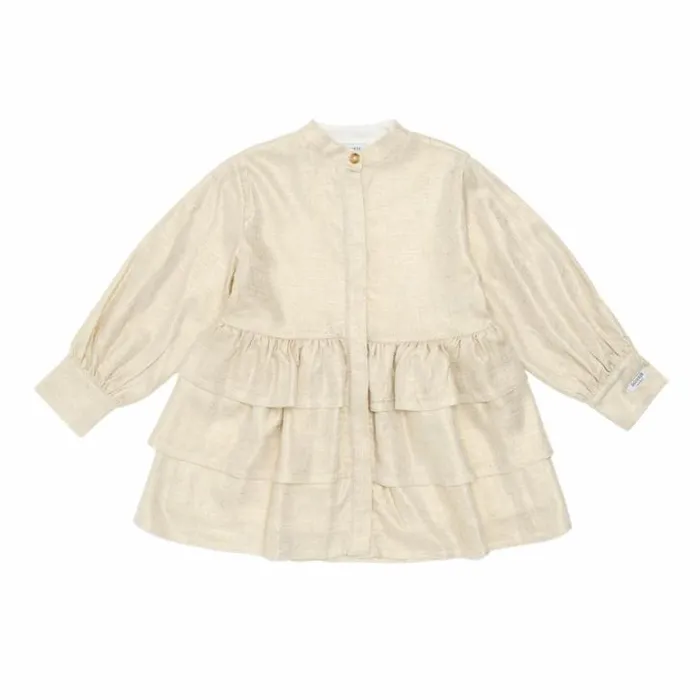 Donsje Amsterdam Dresses and Skirts Girls Jazzley Dress Soft Sand Metallic
