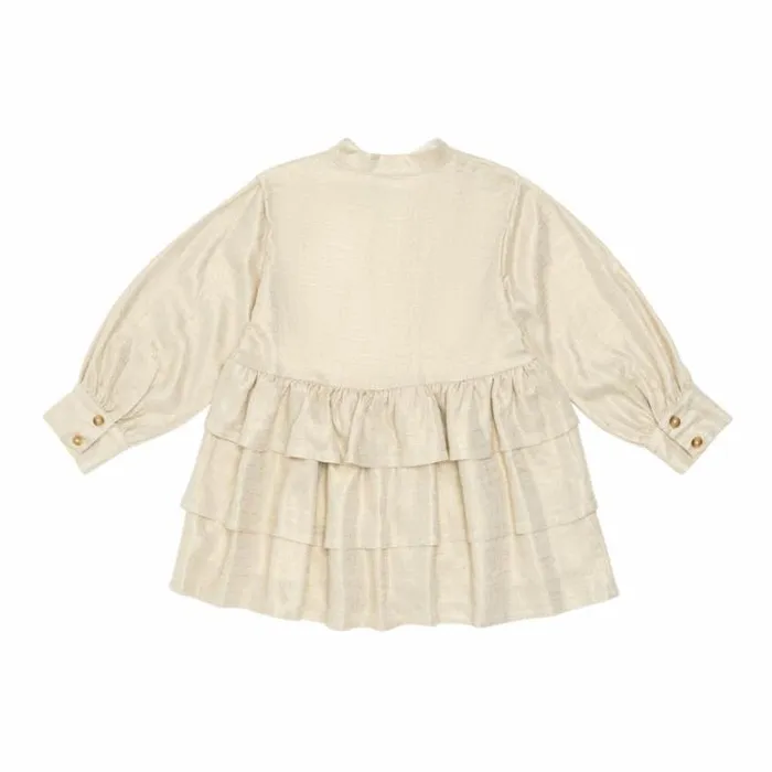 Donsje Amsterdam Dresses and Skirts Girls Jazzley Dress Soft Sand Metallic