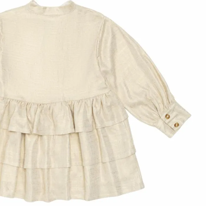 Donsje Amsterdam Dresses and Skirts Girls Jazzley Dress Soft Sand Metallic
