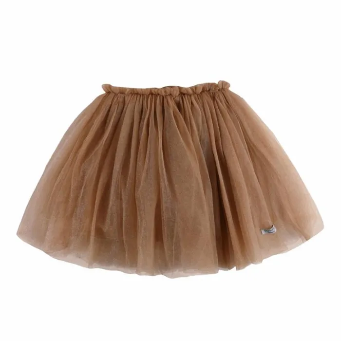 Donsje Amsterdam Dresses and Skirts Girls Pien Skirt Warm Sand Metallic