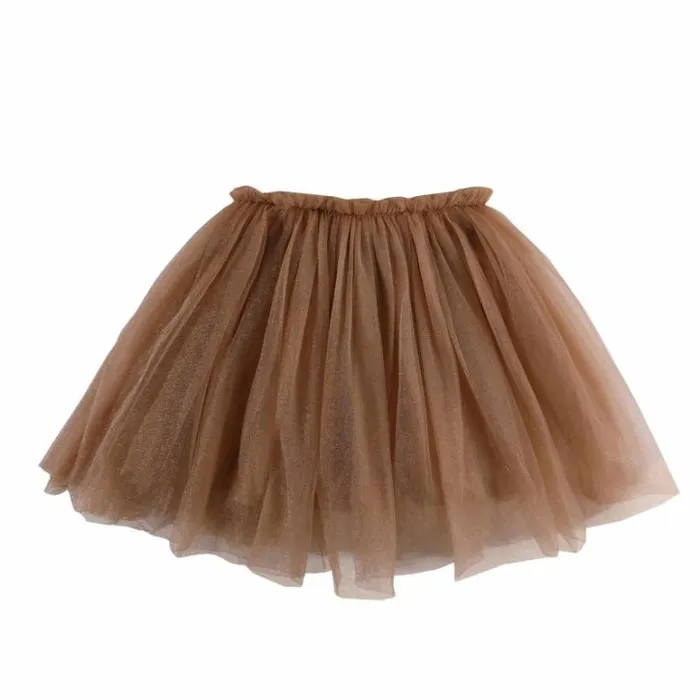 Donsje Amsterdam Dresses and Skirts Girls Pien Skirt Warm Sand Metallic
